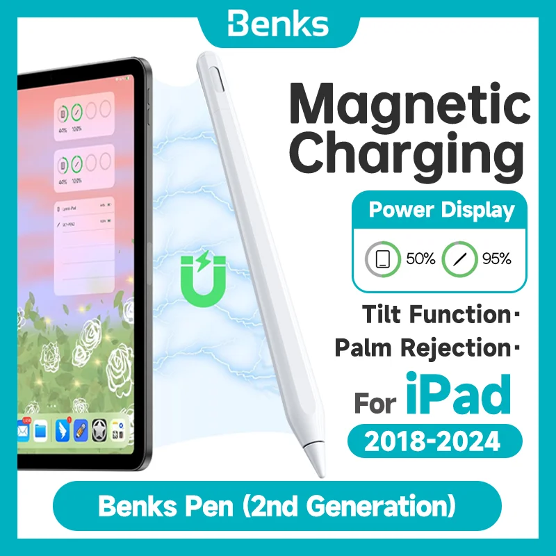 Benks Apple IPad Capacitive Pen for All IPad New Tablet Computer Painting Knob Magnetic Suction Stylus