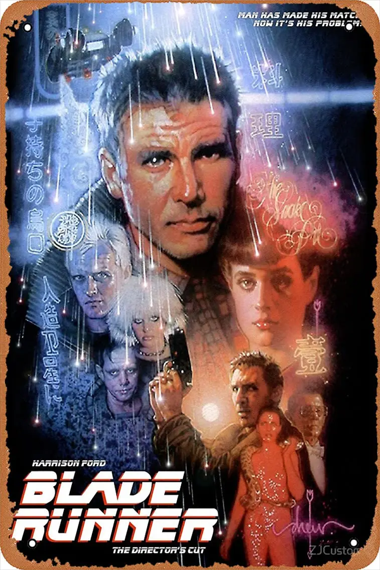 NIUMOWANG Metal Sign - Blade Runner Director's Cut Movie Tin Poster 12 X 8 Inches