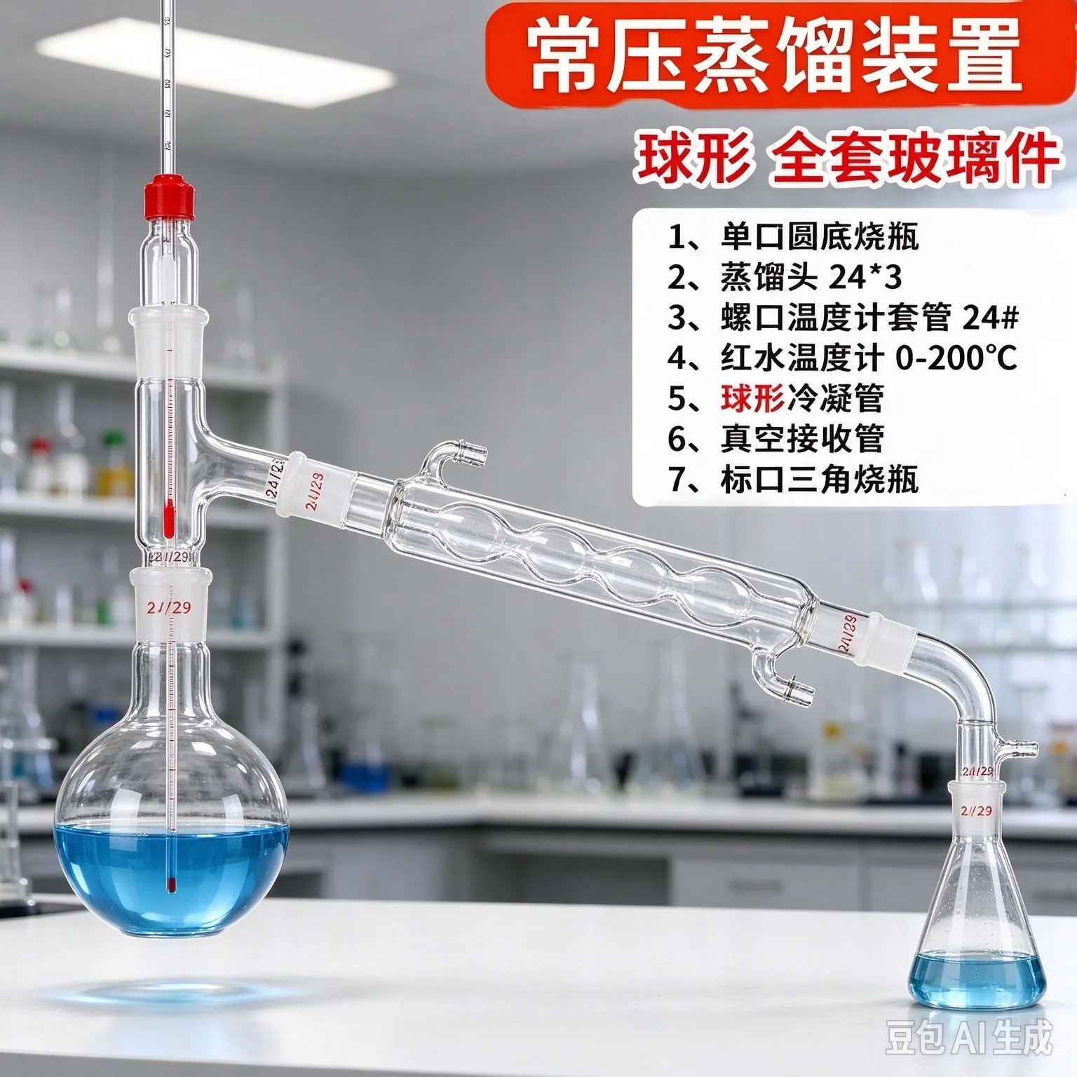 2000ML Atmospheric Pressure Distillation Device Glass Still Vacuum Pressure Reflux Device Essential Oil Purification Extraction
