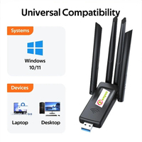 1300M Bluetooth 5.4 WIFI Adapter Wireless Network Card 5G Wi Fi Receiver Dual Band Wi-Fi Dongle 4 Antenna For PC/Laptop Win10/11
