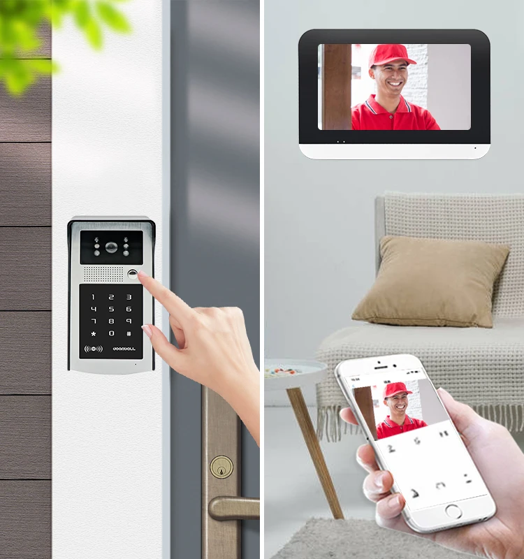 1080P HD Video Doorbell Tuya Smart 7‘’ WIFI Wired Video Intercom Touch Monitor For Home POE Port Video Doorphone Camera Kit