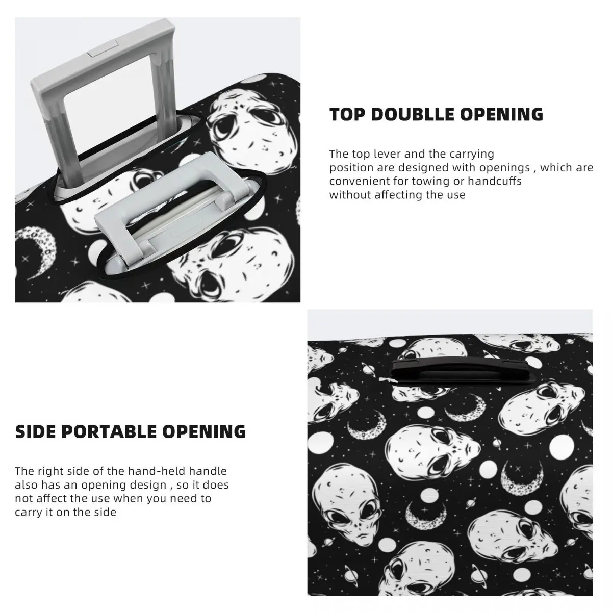 مخصص هالوين مخيف الغريبة غطاء الأمتعة الأزياء حقيبة حامي يغطي دعوى لمدة 18-32 بوصة #4