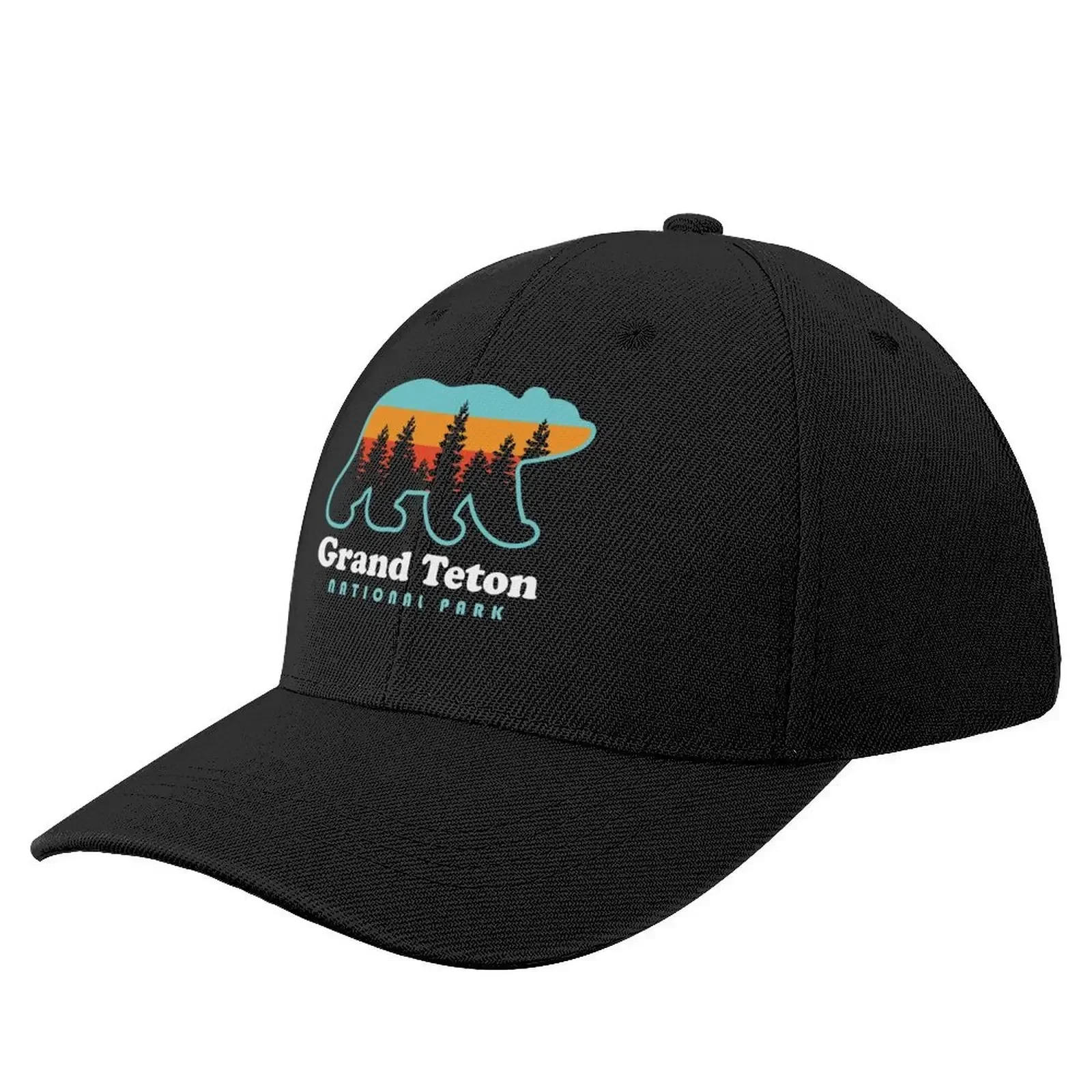 Grand Teton National Park Teton Mountains Bear Vintage Sunset Baseball Cap Golf Wear Sunscreen summer hat Caps For Women Men's