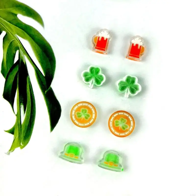 R3MC Elegant 4pcs Silicone Clovers Oorringvorm voor sieraden Making Accessoire voor het maken benodigdheden Home Accessoires