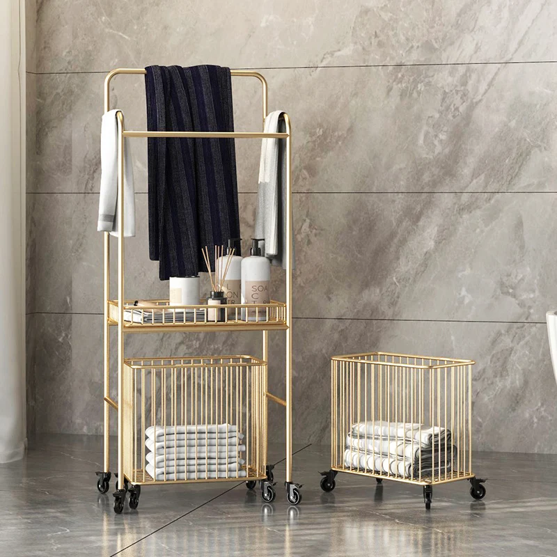 Toilet rack Floor-to-ceiling bathroom removable towel rack, wrought iron towel rack next to bathtub washstand Storage rack