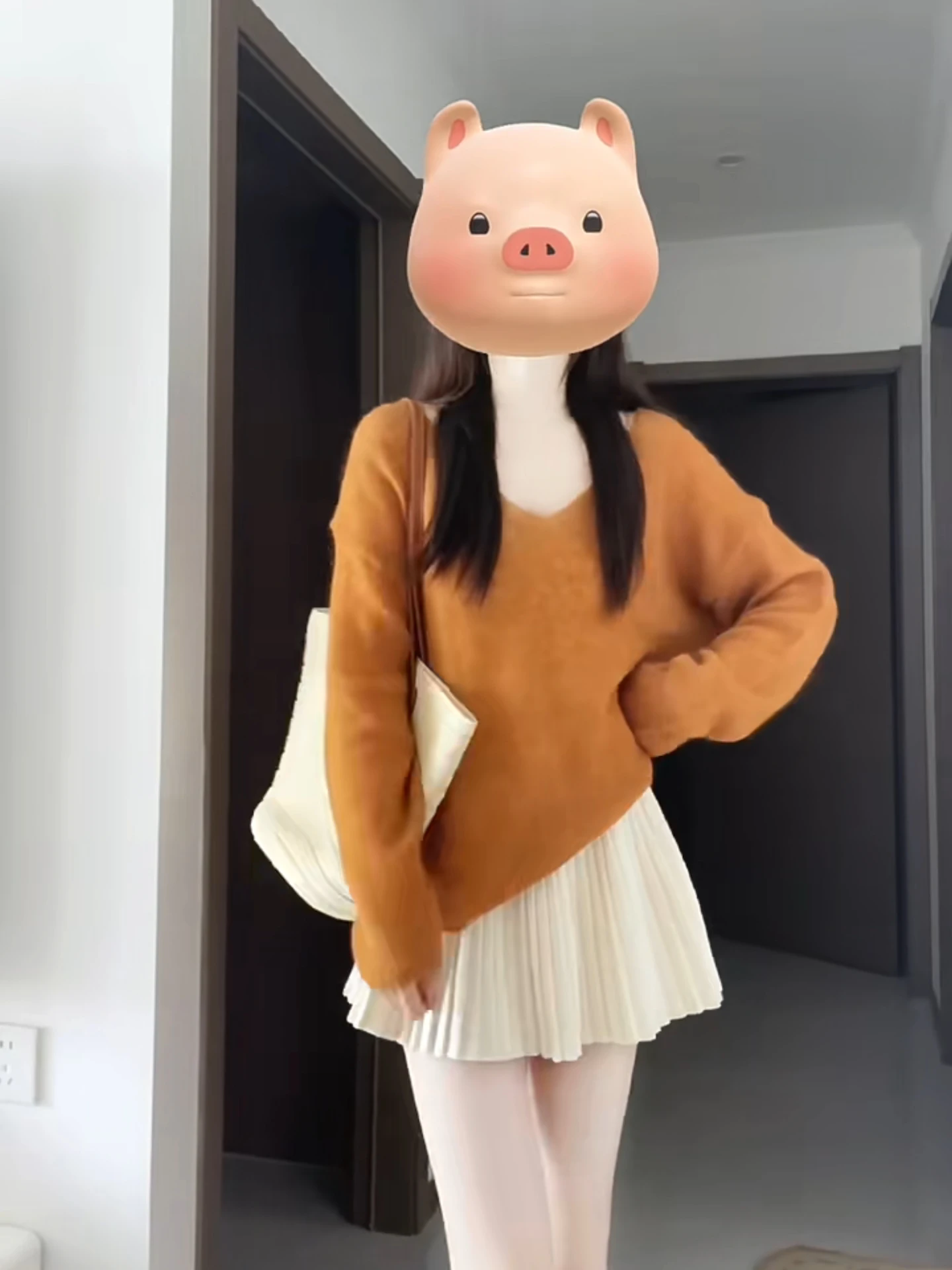 

Ele Свободный крой Long Sve V-Ne Трикотаж Женский осенний модный топ Удобный повседневный пуловер Свитер