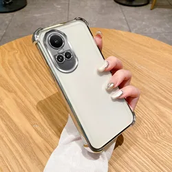 For OPPO Reno 10 Case OPPO Reno10 Pro Phone Case Reno 10 5G Four Corners Thickening Shookproof Plating Silicone Soft back cover