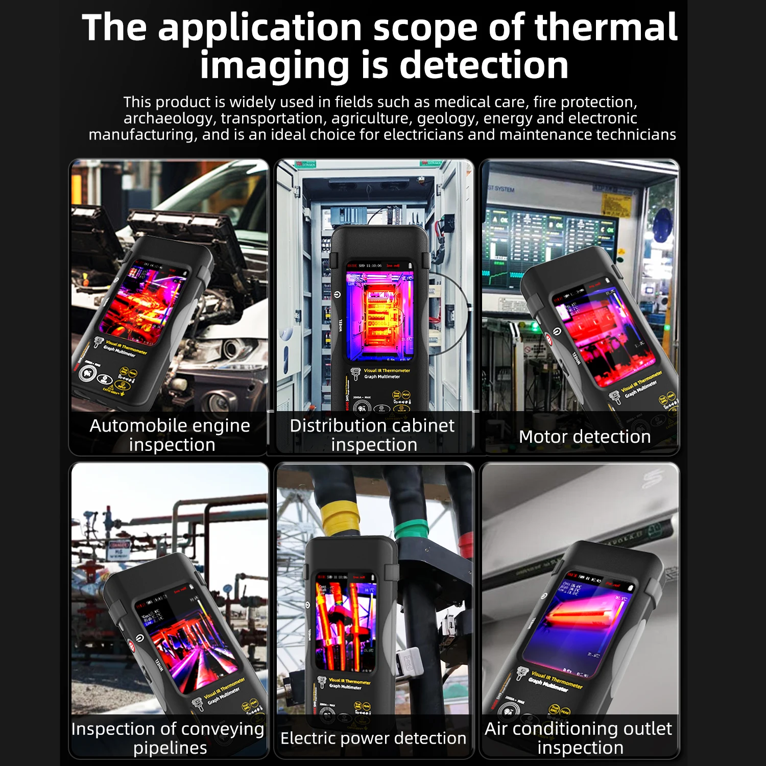 BSIDE SH9 Thermal Camera Industrial 3.98Inch PCB Thermal Imager, 20000counts Multimeter Circuit Board Electrical Inspect