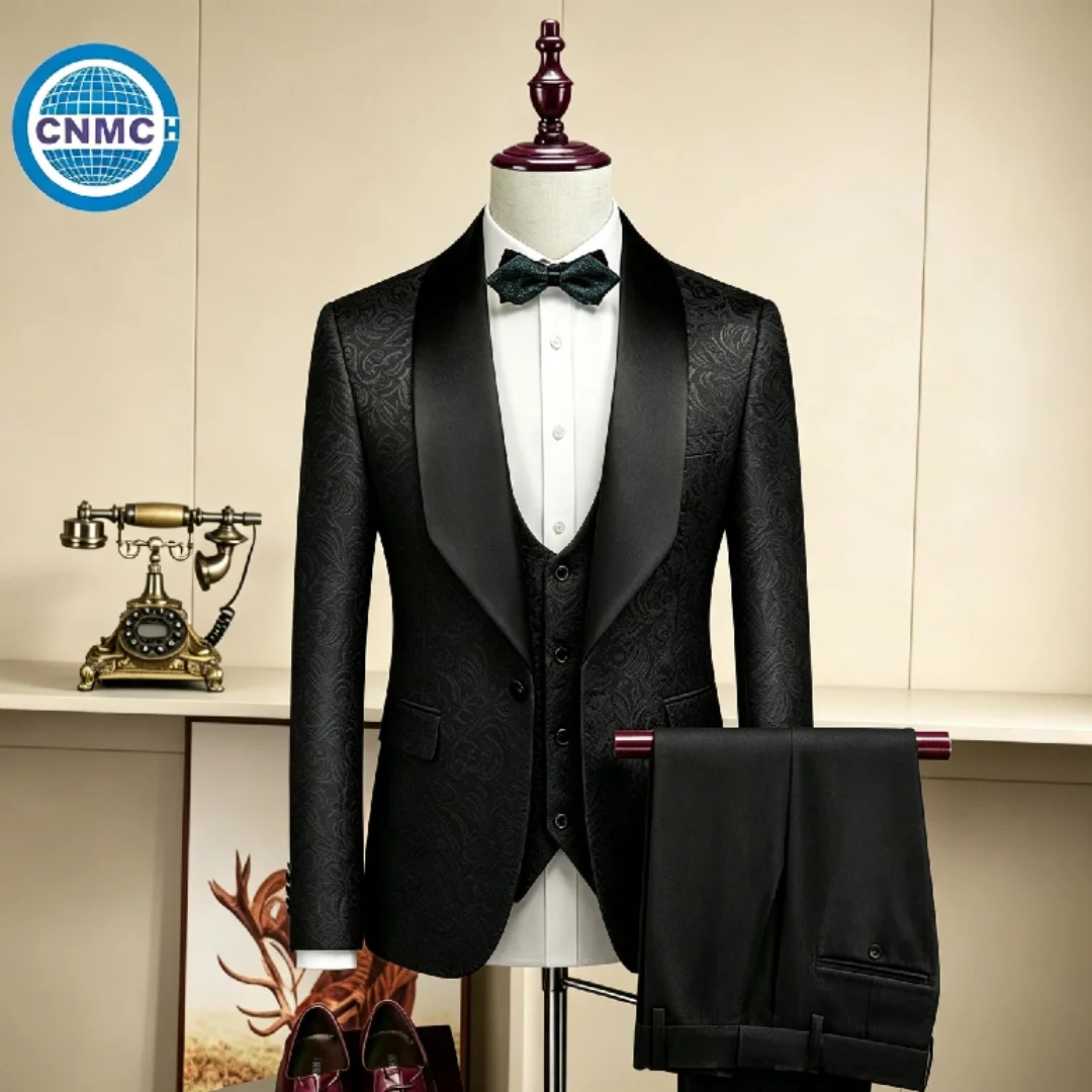 Men's Outfit Set Suit Jacket Vest Pants Good Draping Men's Clothing For Wedding Business Workplace Party Gathering