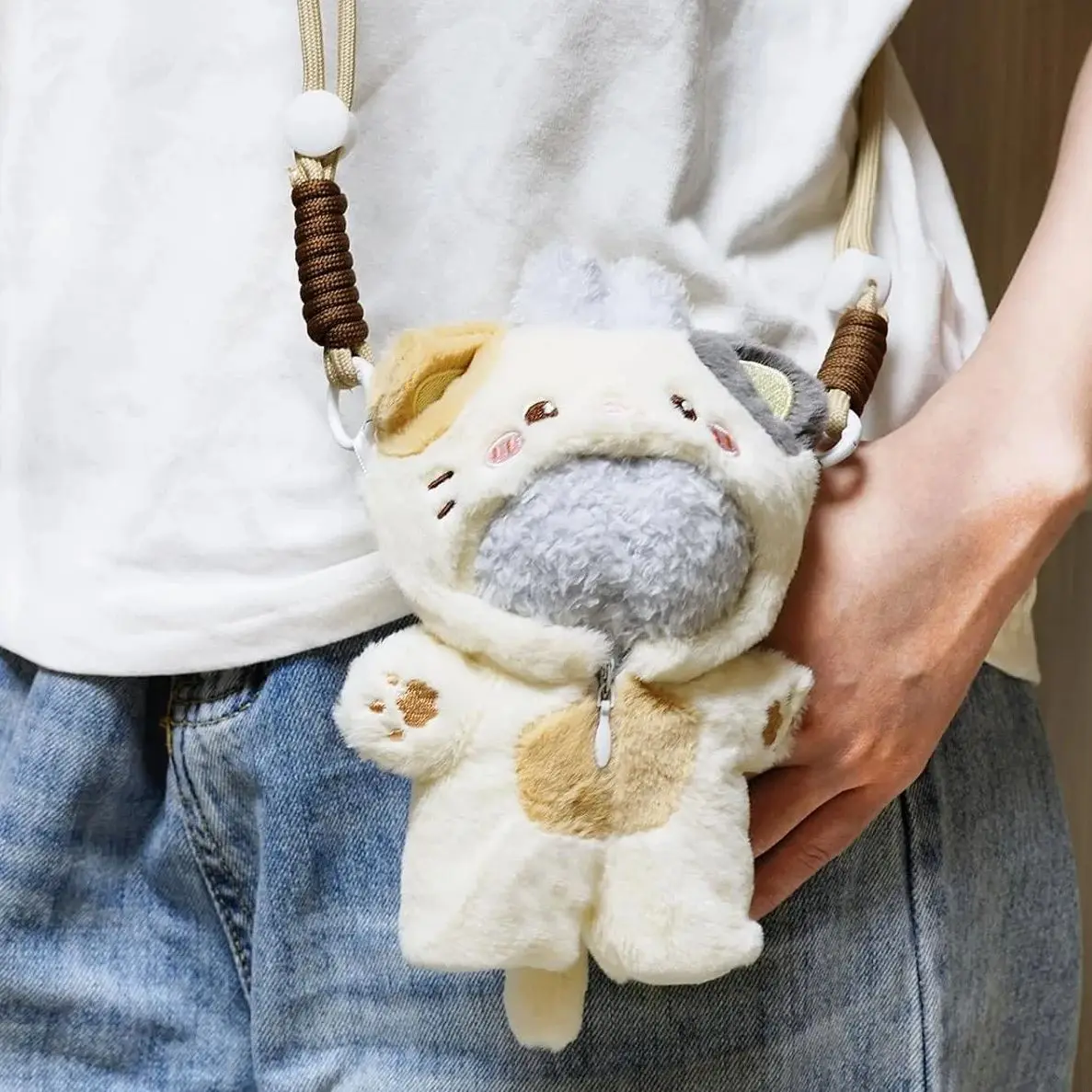 Clothes for 17cm LABUBU Doll, 2 Piece Set Including Clothes and 49 inch Adjustable Hanging Rope High-End Fashion Outfit