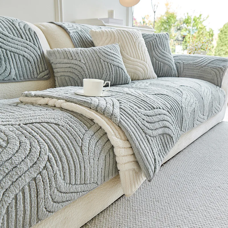 1 piece wool jacquard sofa cover warm winter and autumn sofa cushion non-slip and dustproof sofa cloth