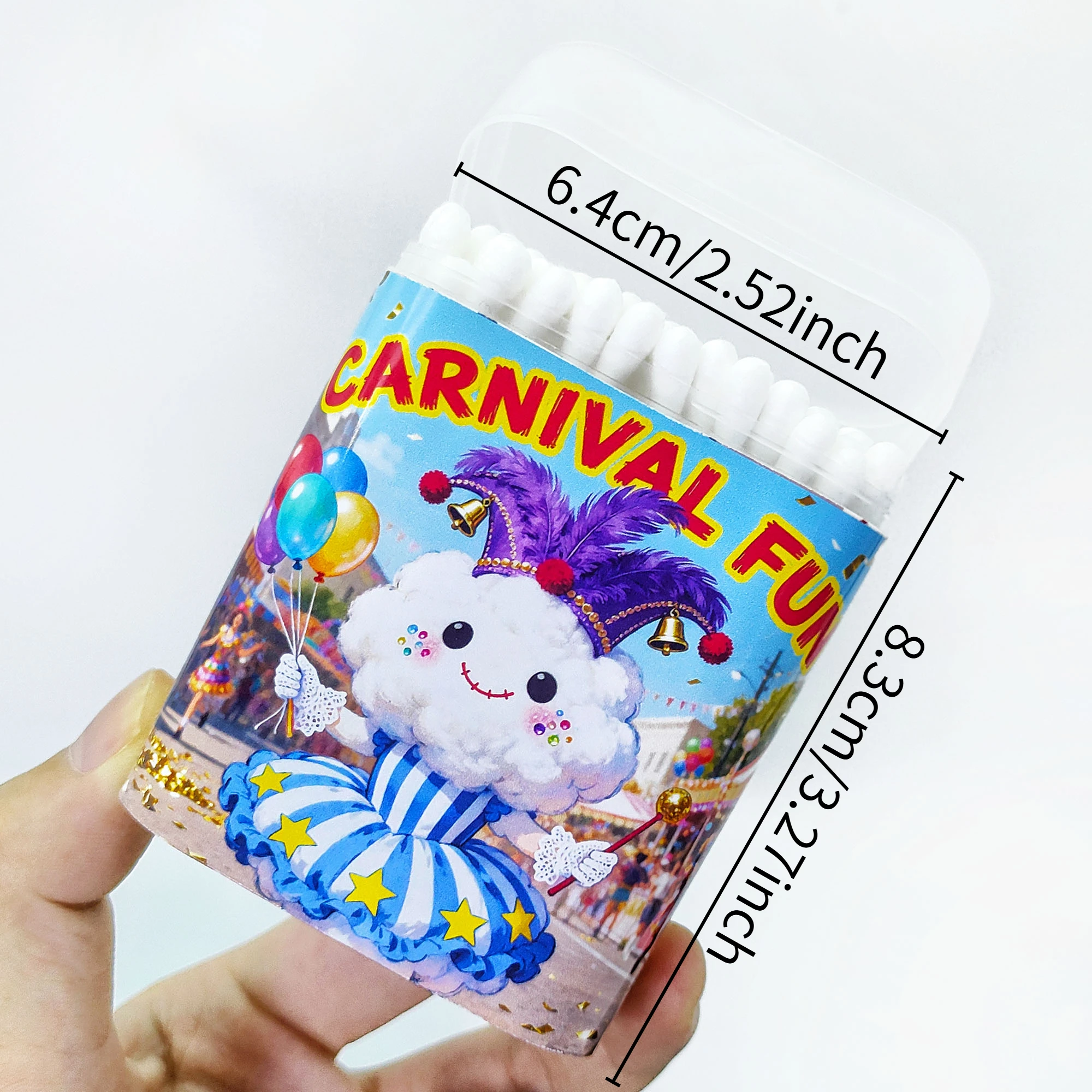 100 قطعة/300 قطعة أعواد قطنية تحت عنوان الكرنفال متعددة الوظائف برأسين أعواد قطنية ملعقة مستديرة أعواد قطنية عصا.