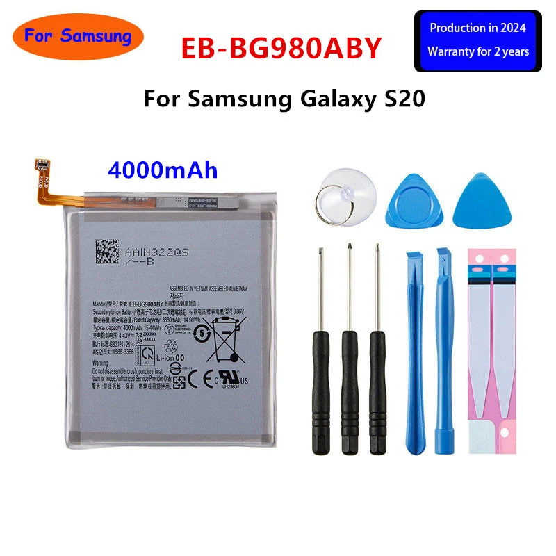 

Brand New EB-BG980ABY 4000mAh Replacement Battery For Samsung Galaxy S20 S 20 Mobile phone Batteries+Tools