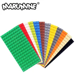 Marumine 8x16 Baseplate 5PCS MOC Brick Particles Building Block Parts Compatible with 92438 Accessories DIY Classic Base Board