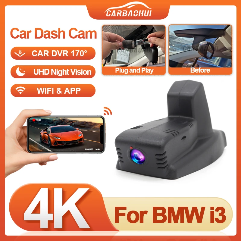 For BMW I3 I01 2013 2014 2015 2016 2017 2018 2019 2020 2021 Plug and Play UHD 4K 2160P Hidden WIFI Car Dvr Dash Cam Camera