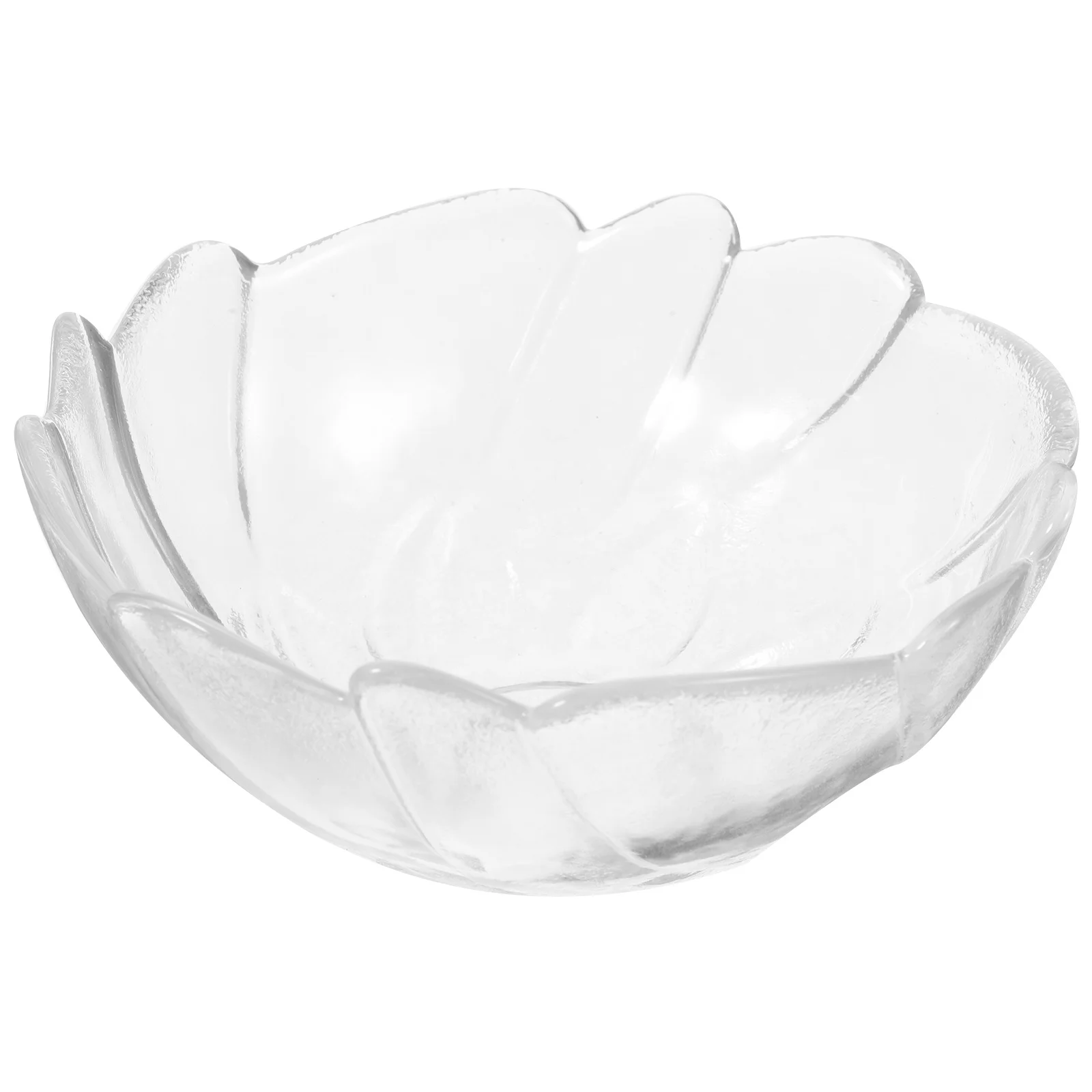 

1Pcs 11x4.5cm Wave Stripe Glass Bowl Eco Friendly Design Exquisite Light Transmission for Storing Rice Fruit Candy Home