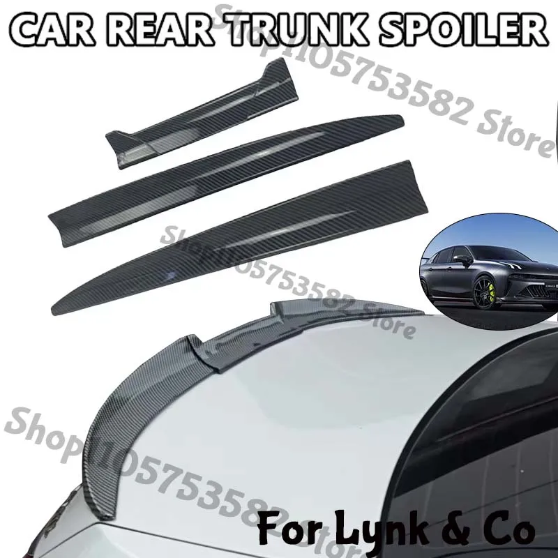 3Pcs DIY Cuttable Rear Trunk Spoiler Roof Wing Matte Black Universal Car Spoiler For Lynk & Co Sedan Hatchback Modification