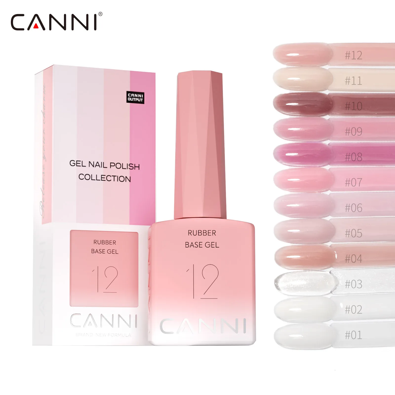 CANNI Color Rubber Base Gel 2in1 HEMA/TPO FREE Jelly Pink Color Series Gel Nail Polish Soak Off UV LED Gel Varnish Nail Manicure