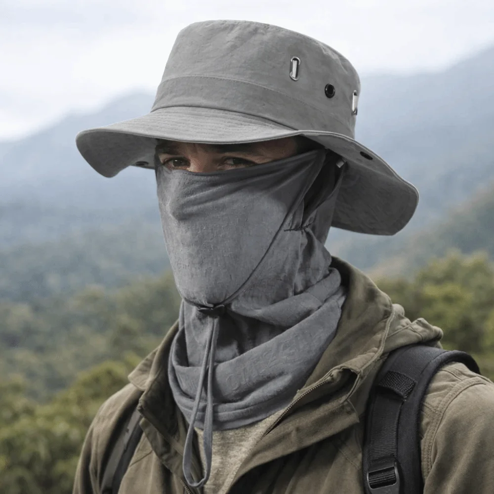 

Quick Dry Men Sun Hat Breathable Sun UV Protection Fishing Cap Foldable Wide Brimmed Full Face Mask Summer Outdoor