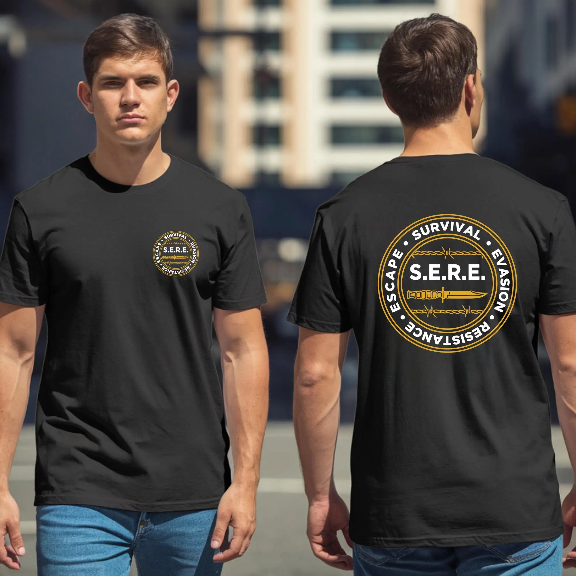 2026 New Tactical Oversized Unisex Streetwear TShirt Sere Survival Evasion Resistance Escape Army Special Ops Tee