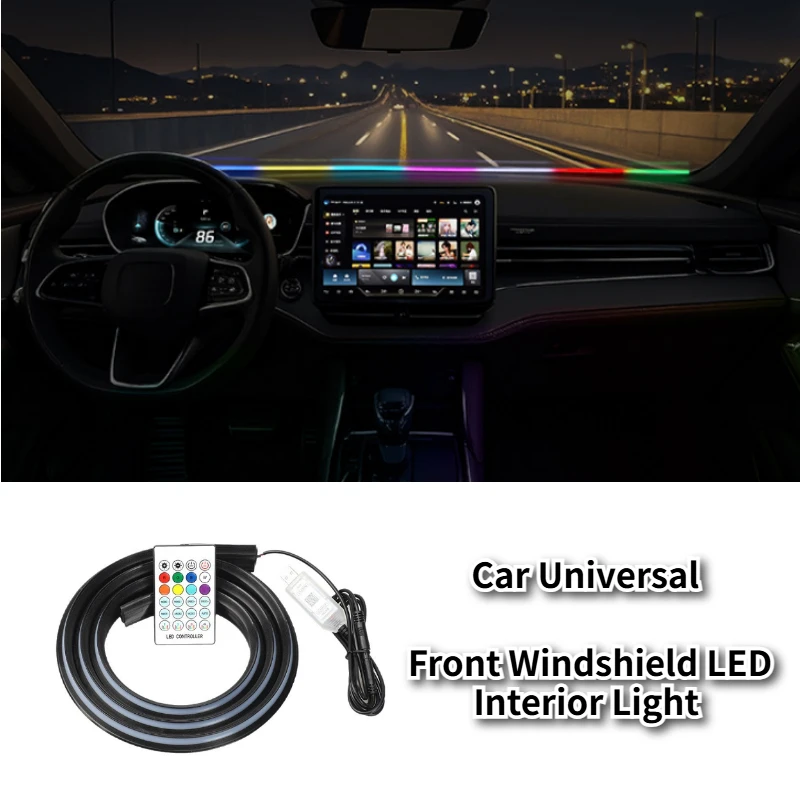 Front Windshield LED Interior Light 150/140CM APP Control USB Interface Remote Symphony Light General for Tesla BMW Audi Volvo