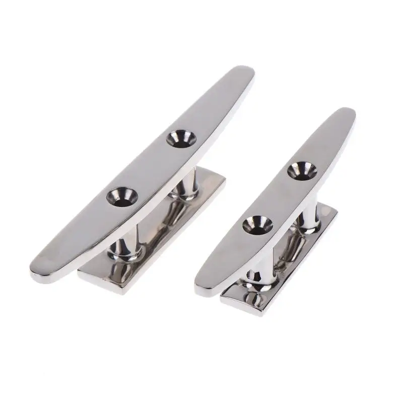 

1Pc 4" 5" 6" Combo Mooring Cleat 2 Hole 316 Stainless Steel Polished Boat Cleats For Marine Boat Deck Rope Tie Yacht Hardware