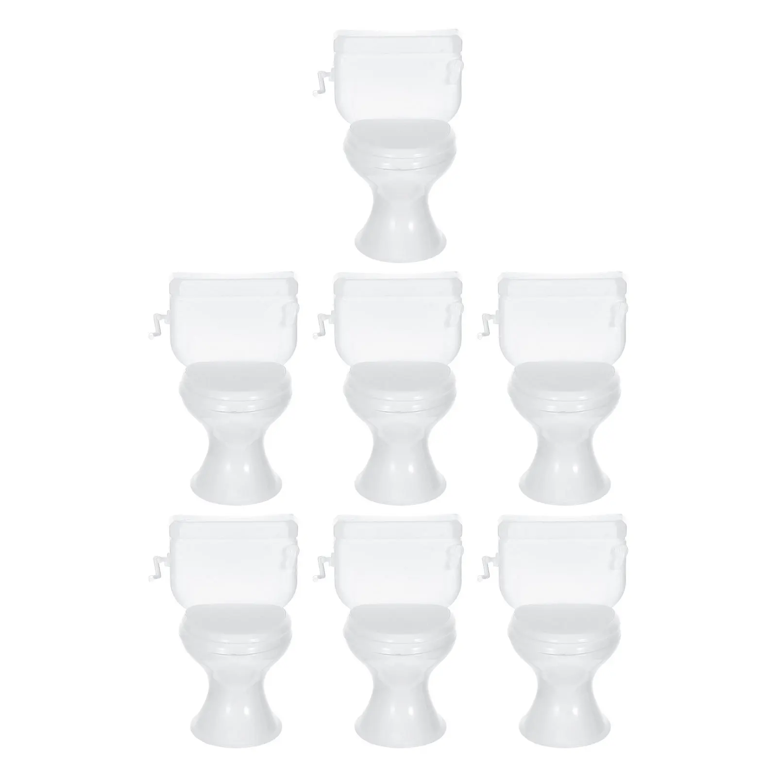 

7 шт. миниатюрный пластиковый унитаз в масштабе 112 реалистичный крошечный аксессуар для ванной комнаты для мебели для кукольного домика, белая маленькая модель унитаза