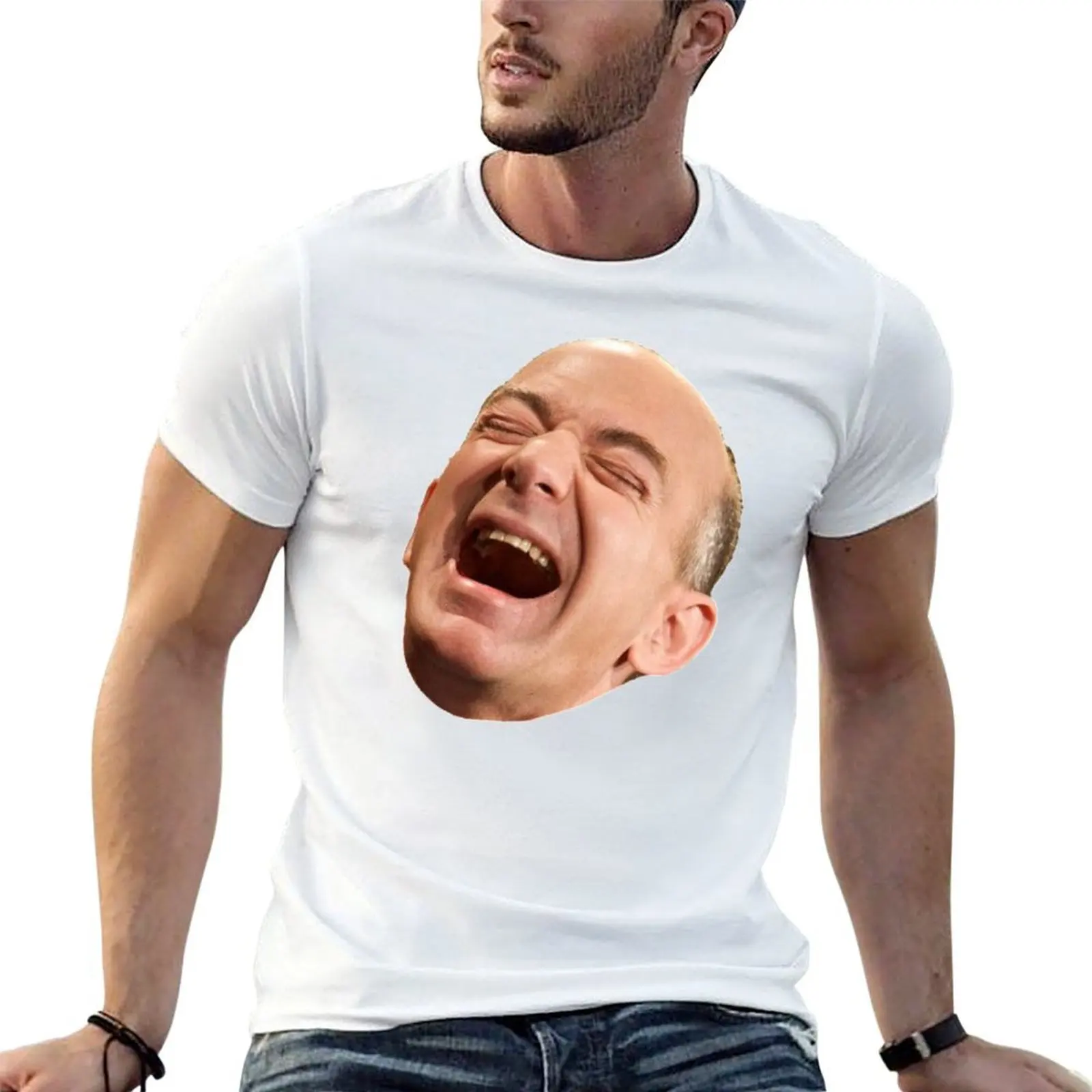 

anime Jeff cotton t Laughing shirt Bezos tshirt quality t man cotton T-Shirt high shirts