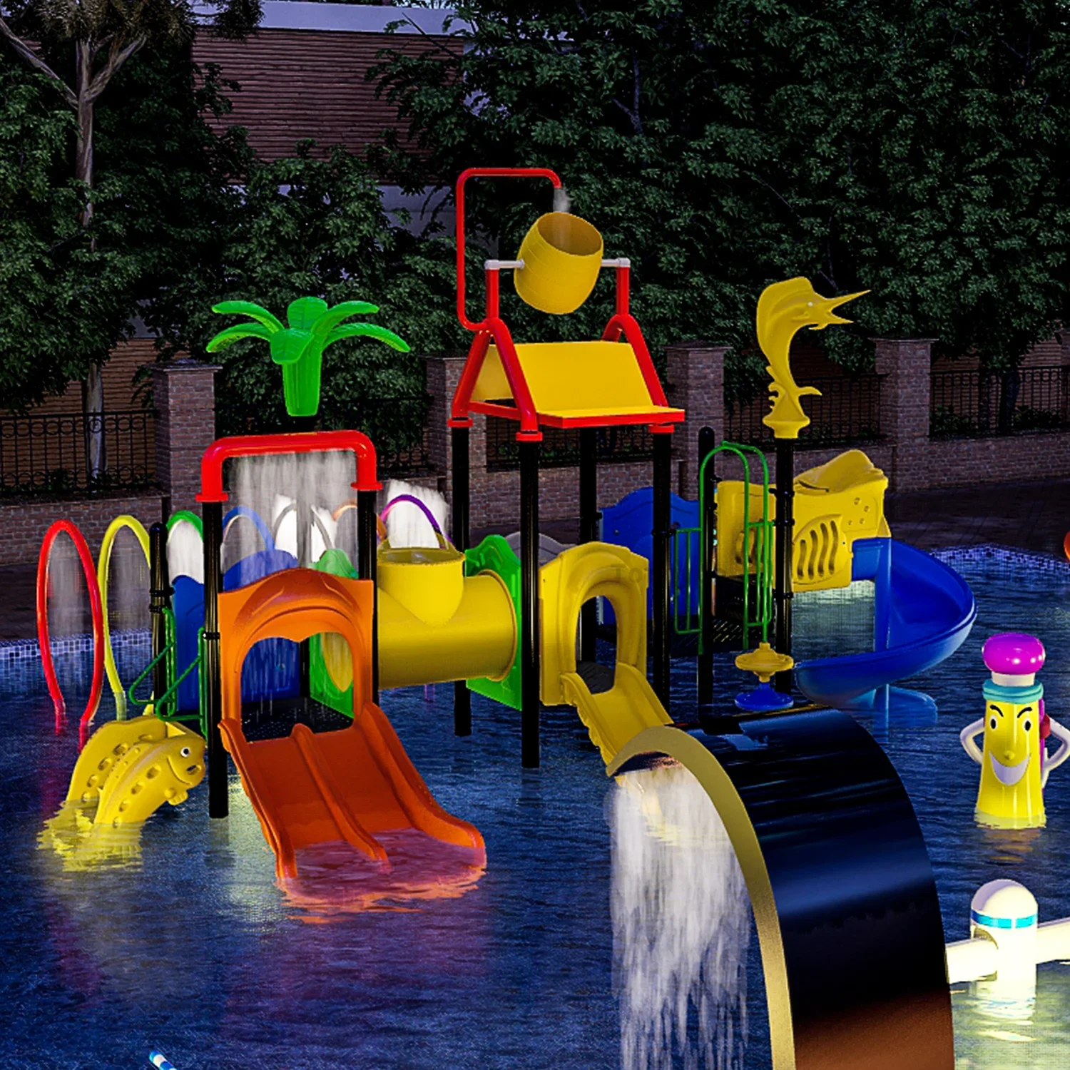 Child park aquatic water park equipment set