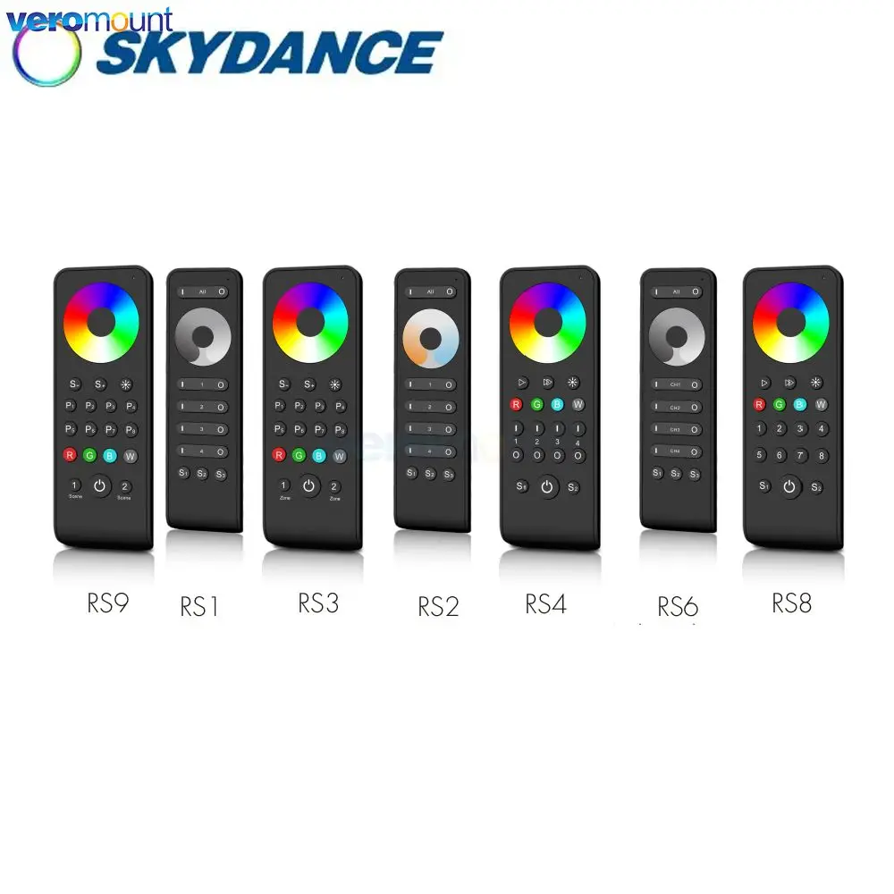 

Skydance RS1 RS2 RS6 DIM RS3 RS4 RS8 RS9 RGB RGBW RS10 1 2 4 8 Zones RF Remote for Single Color CCT RGB RGBW RGB+CCT Controller