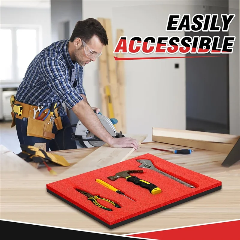 

ABCA-3Pcs Tool Box Organization Foam Shadow Non Slip Foam Toolbox Chest Drawer Inserts Organizer Liner Mat US Plug