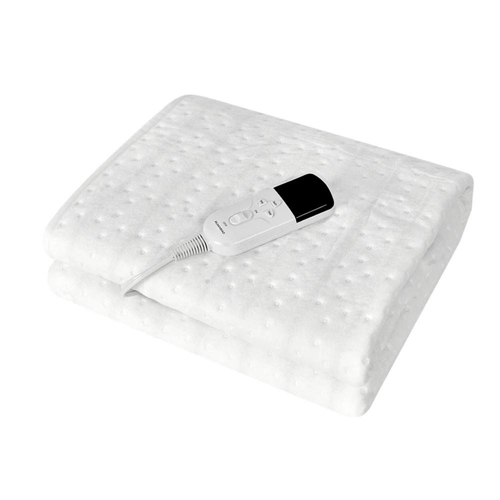 RUIANBAO Electric Heated Underblanket 150x80 Cm with 7 Heat Settings Timer Auto Shut-Off Overheating Protection Machine Washable