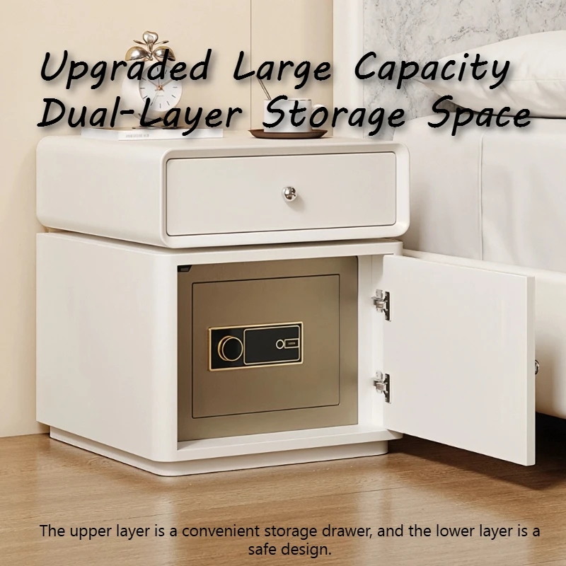 

Decor Aesthetic Bedside Table With Drawers Guard Against Theft Nightstands Wooden Frame Safe Strongbox Bedroom Furniture Home