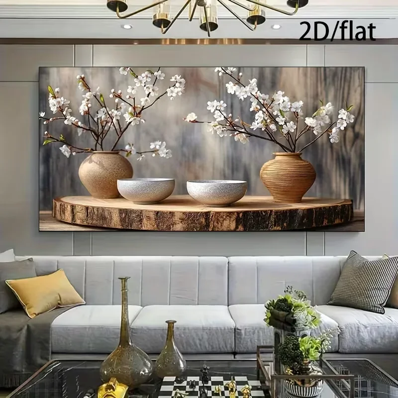 Large-sized 1pc frameless Canvas Painting 2D/flat 1pc 27.55inch*55.11inch/ 70cm*140cm Frameless Modern wooden wall Canvas Painti