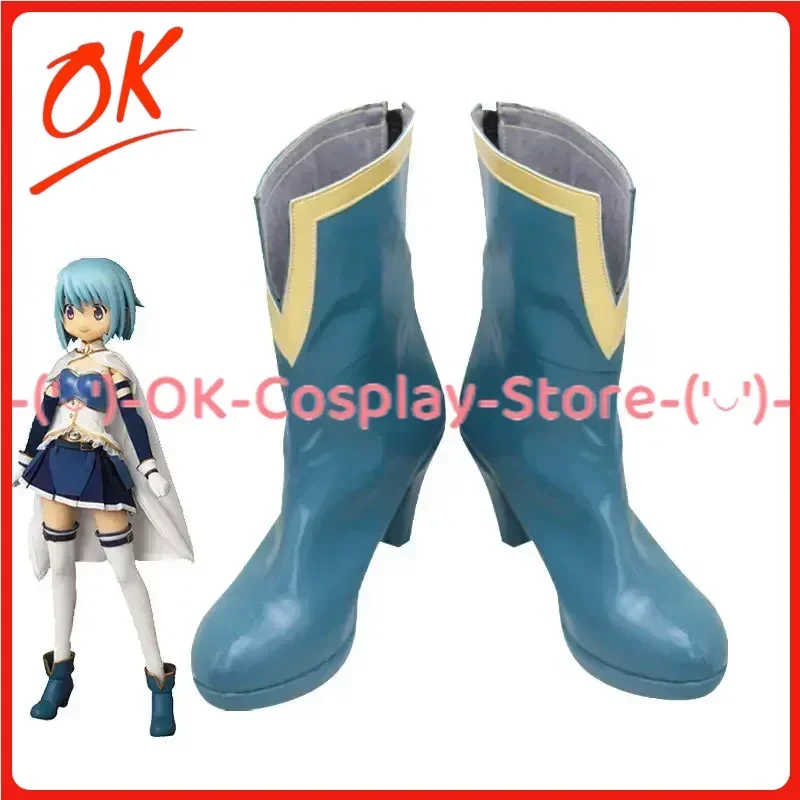 

[Customized] Puella Magi Madoka Magica Miki Sayaka Cosplay Shoes Anime Roleplay Prop Halloween Carnival Party PU Leather Boots