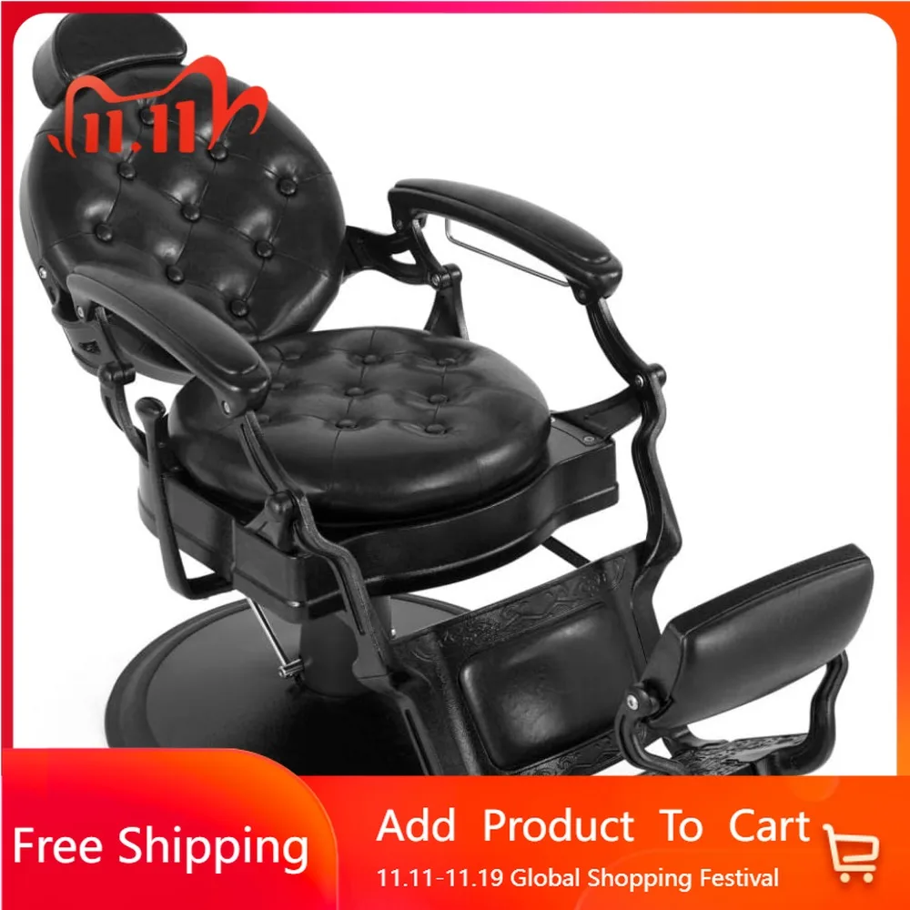 Silla de peluquero Vintage, peluquero hidráulico de alta resistencia, salón reclinable para estilista de pelo, salón de estilista de tatuajes