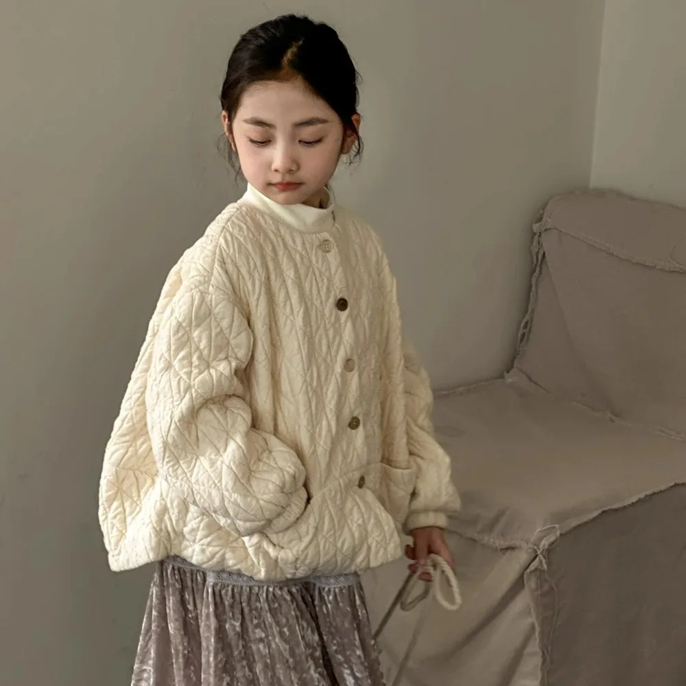Children's Cotton Jacket 2025 Winter New Korean Version Girls' Thick Warm Jacket Fashion and All-match Kids Clothes