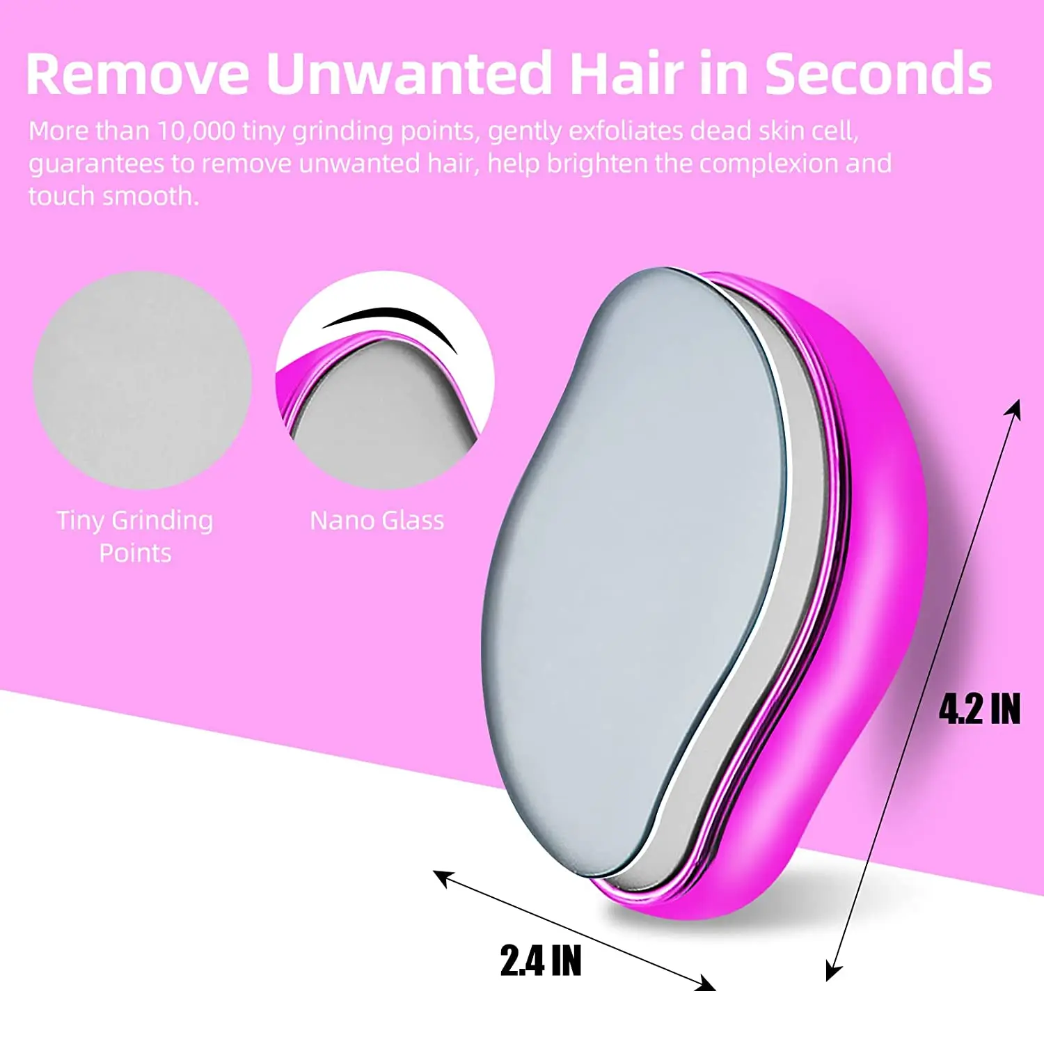 여성용 제모 무통 매직 크리스탈 헤어 지우개, 미용 제모, 피부 각질 제거 도구, 다리 팔 등 크리스탈 제모