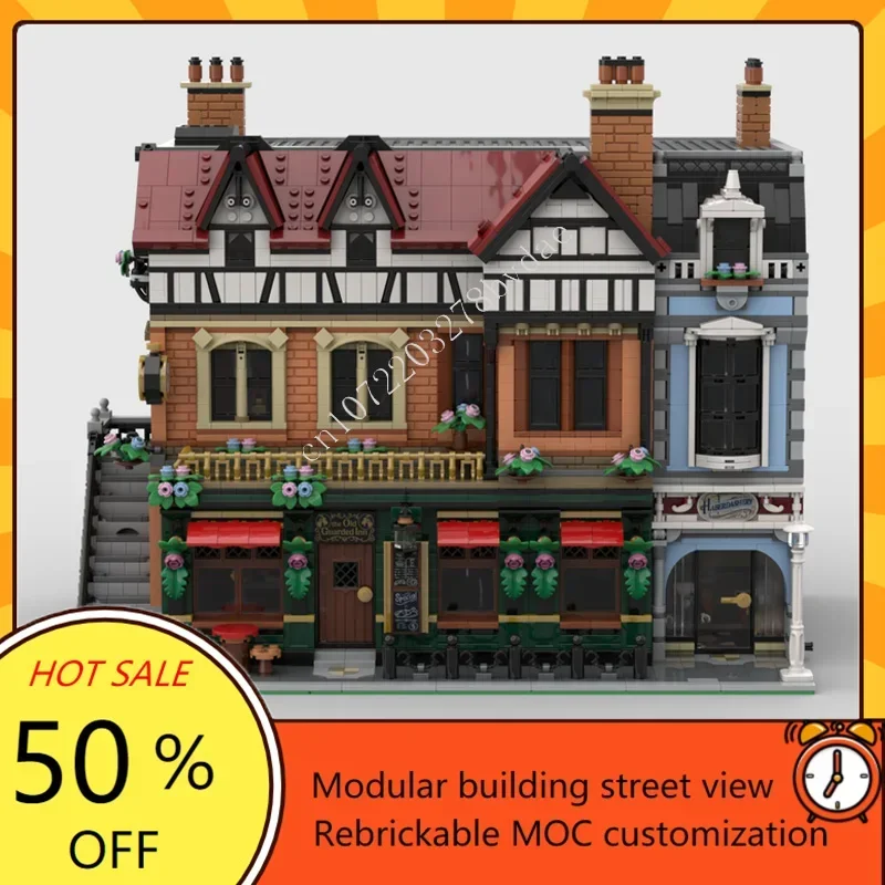 Tudor Center Modulair MOC Creatief straatbeeld Model Aangepaste puzzel Architectuur DIY Onderwijs Creatief kinderpuzzel Speelgoed Kerstcadeau