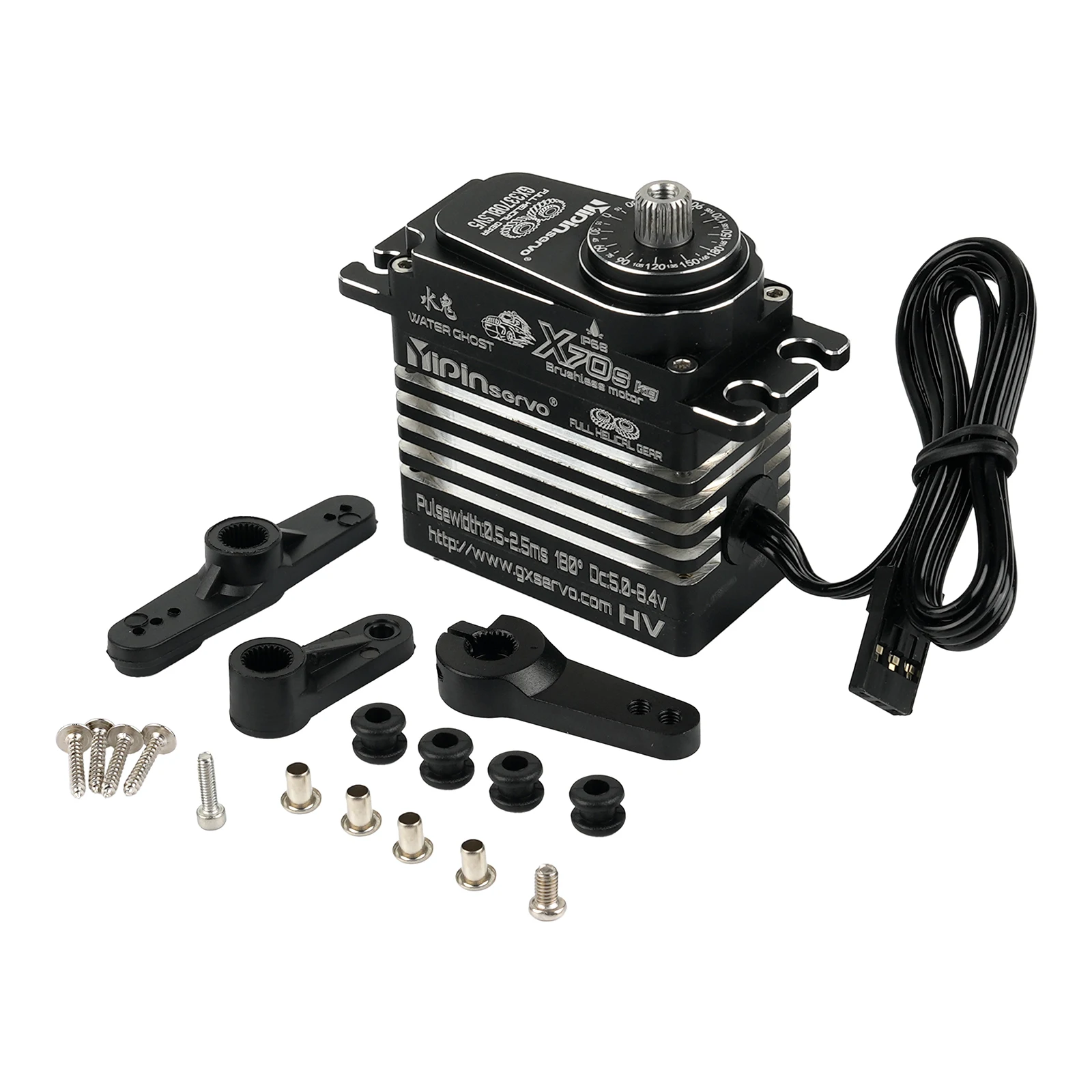 70KG Brushless Digital Servo High Torque Metal Gear 180 Degree Waterproof IP68 with Magnetic Encoder for RC Car Truck Robot
