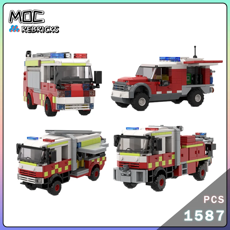 

MOC Varley Duty Commander Wildfire Class 1, танкер, модель пожарной машины, строительные блоки, сделай сам, кирпичи для пожилых людей, головоломка, игрушка для мальчика, рождественские подарки