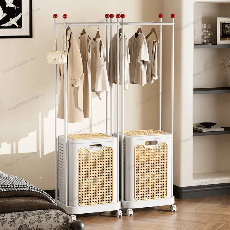 For Medieval Dirty Clothes Basket Large Capacity Dirty Clothes Storage Basket Multifunctional Hanger Bathroom Removable Rack