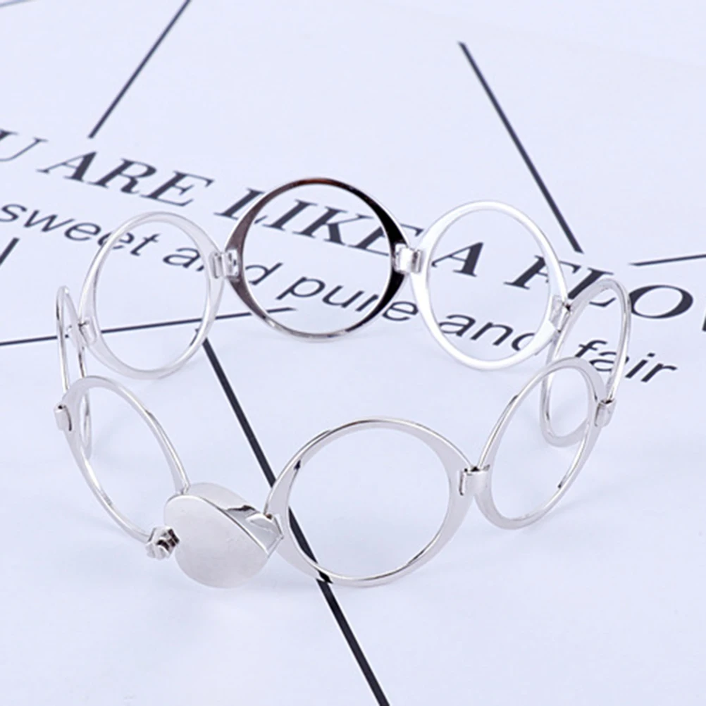 

Adjustable Heart Bangle Bracelet Retractable Women'S Foldable Ring Wristlet Safe Nickel Free Lead Free Gift For Valentine