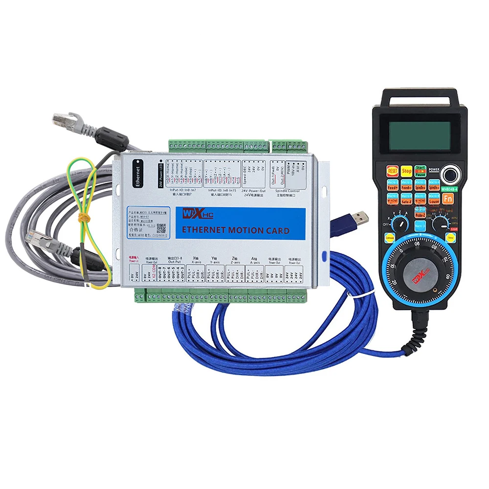 XHC Ethernet 3/4/6 Axis MACH3 CNC Kit Motion Control Card Frequency 2000KHZ Wired Electronic Handwheel Digital Display MPG