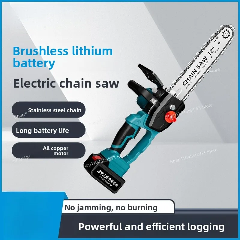 Cordless Chain Saw, Lithium Battery Handheld Wood Cutter for Home Use
