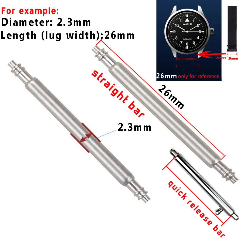 2.0mm 2.3mm Stainless Steel Watch Band Pins For Garmin Fenix 8 6X 7X PRO 5 EPIX Approach S70 Needles 20mm 22mm 26mm Spring Bars