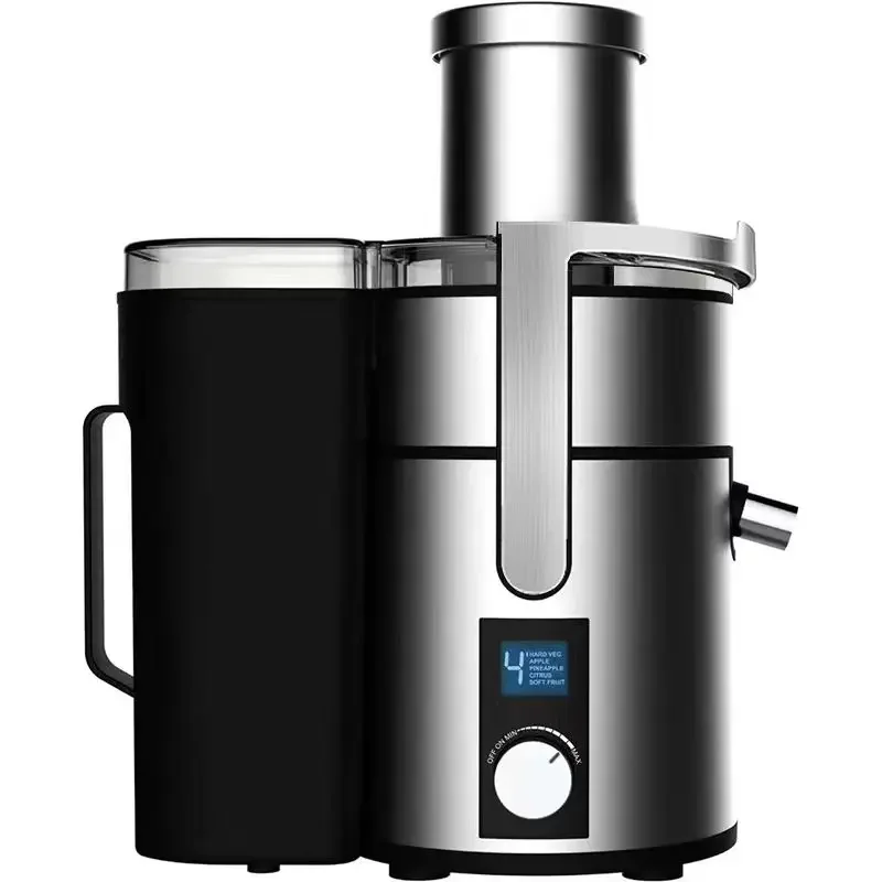 Centrifugal Juice Extractor 1200W Stainless Steel Juicer Machine Wide Mouth for Carrot Lemon Orange Vegetable Juice Bar