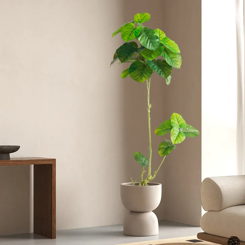 

Quiet wind simulation green plant potted plant large heart leaf fir indoor living room fake plant bionic decorative flower floor