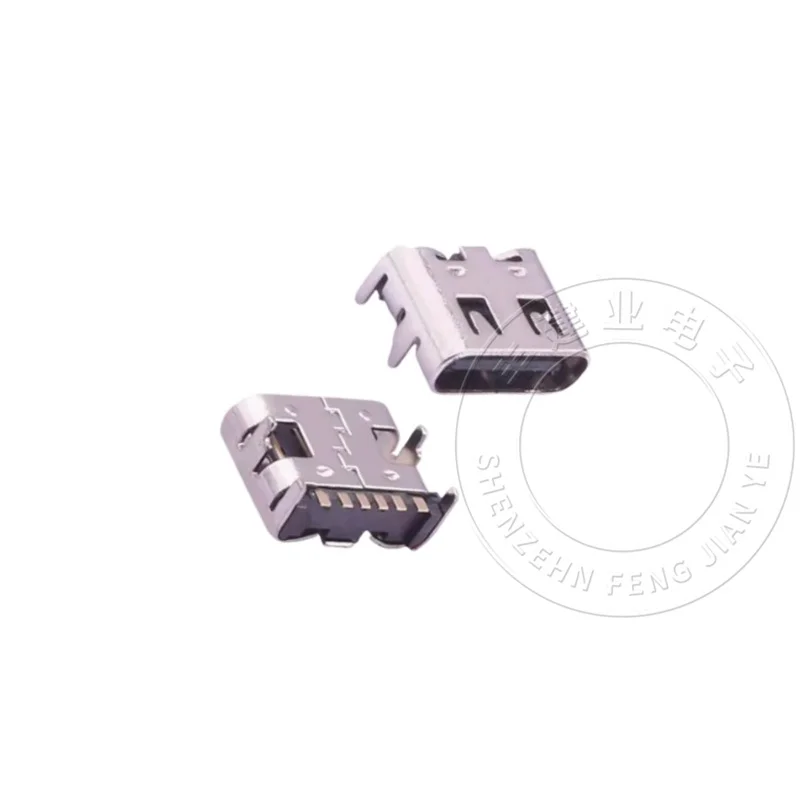 Imagem -02 - Conector Fêmea Usb tipo c Remendo Horizontal Kh-tipo-c6p 16p 16p-t 100 Pcs