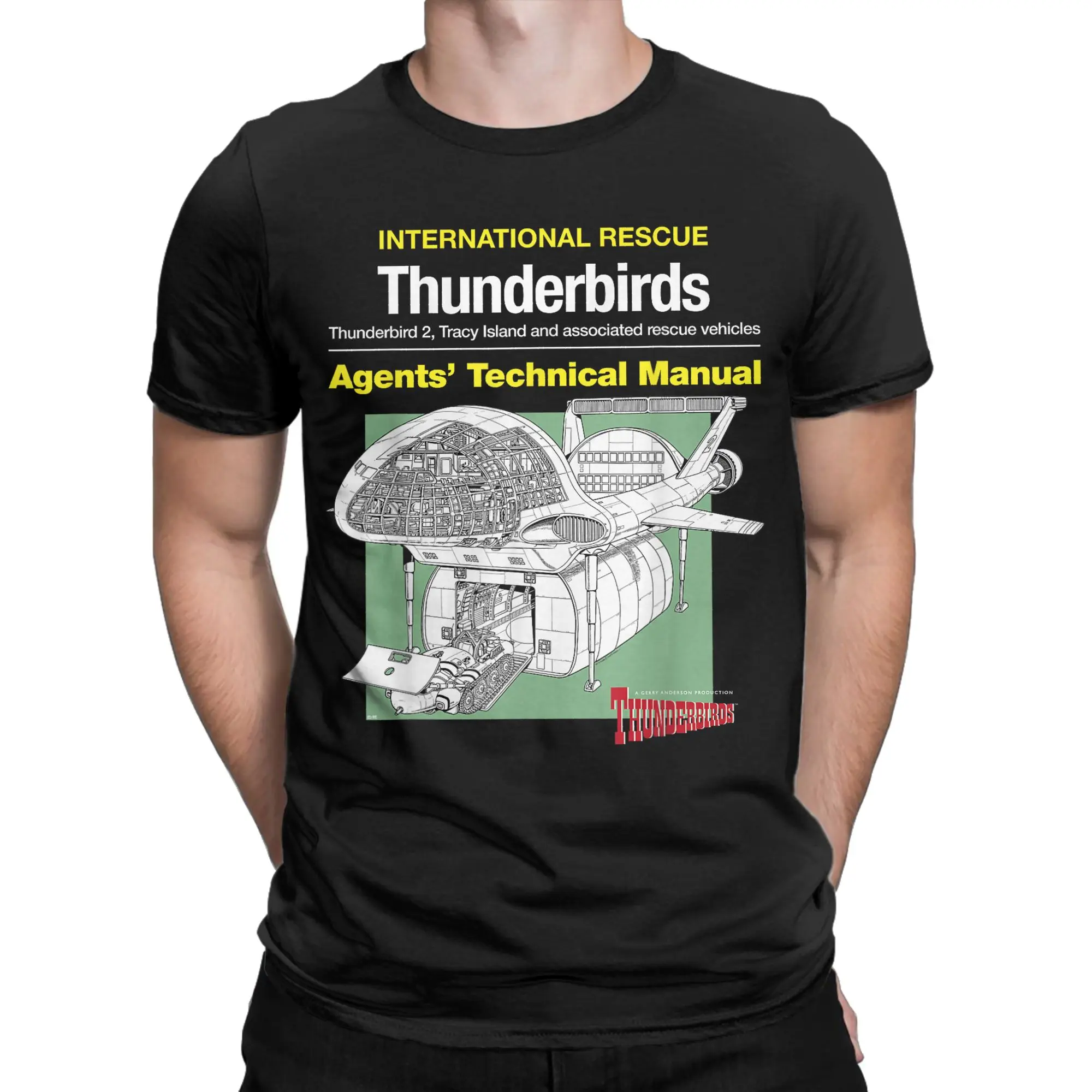 Creative Thunderbird 2 Firefly Agents' Technical Manual T-Shirt Men Crew Neck 100% Cotton T Shirt Short Sleeve Tees Printed Tops